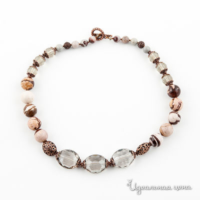 Бусы UNBIJOU, цвет цвет бежевый / коричневый