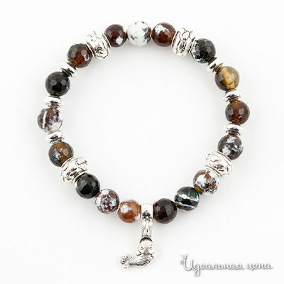 Браслет UNBIJOU, цвет цвет зеленый / коричневый