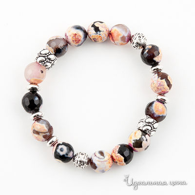 Браслет UNBIJOU, цвет цвет черный / бежевый / розовый