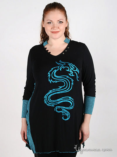 Туника Leshar, цвет цвет черный / бирюзовый