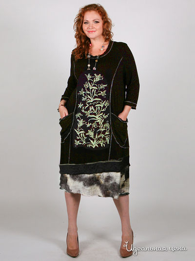 Платье Leshar, цвет цвет черный / зеленый