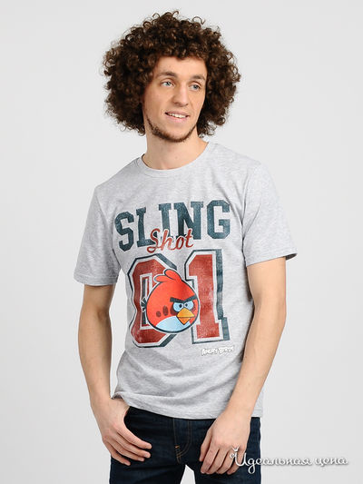 Футболка Angry Birds, цвет цвет серый меланж