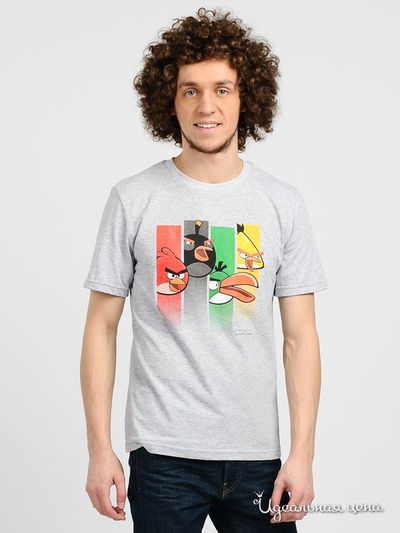 Футболка Angry Birds, цвет цвет серый меланж