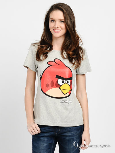 Футболка Angry Birds, цвет цвет серый меланж