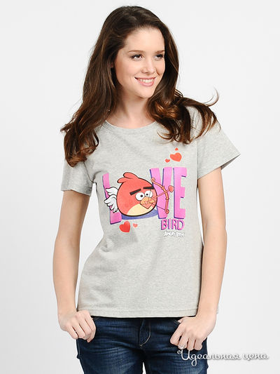 Футболка Angry Birds, цвет цвет серый меланж