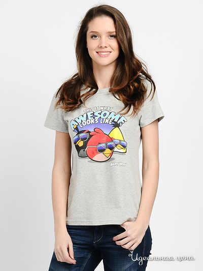 Футболка Angry Birds, цвет цвет серый меланж