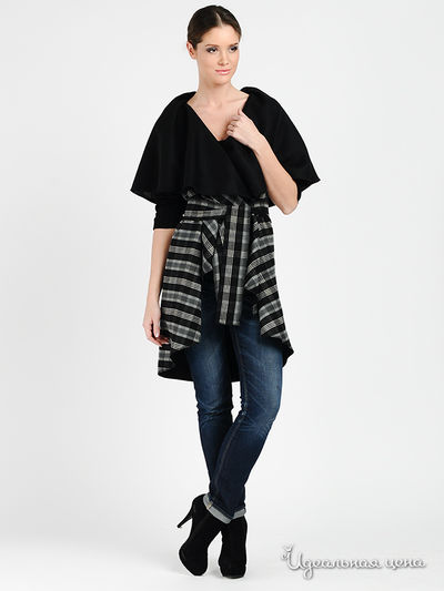 Полупальто Adzhedo, цвет цвет черный / серый