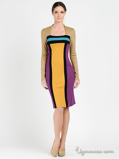 Платье Adzhedo, цвет цвет песочный / фиолетовый