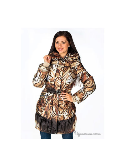 Полупальто Alisaline, цвет цвет коричневый / принт тигр
