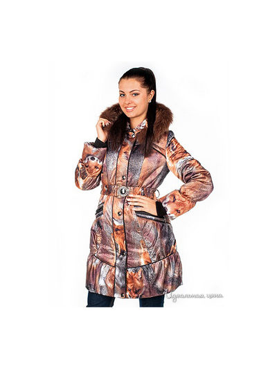 Полупальто Alisaline, цвет цвет рыжий / принт лиса