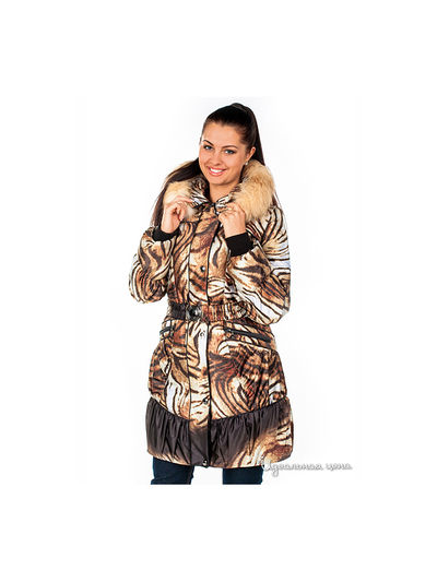 Полупальто Alisaline, цвет цвет коричневый / принт тигр