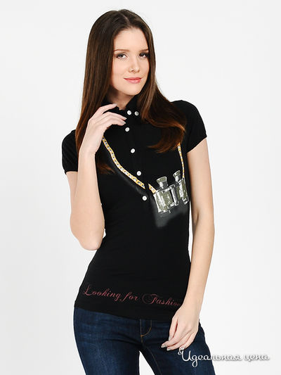 Футболка-поло Love Moschino, цвет цвет черный