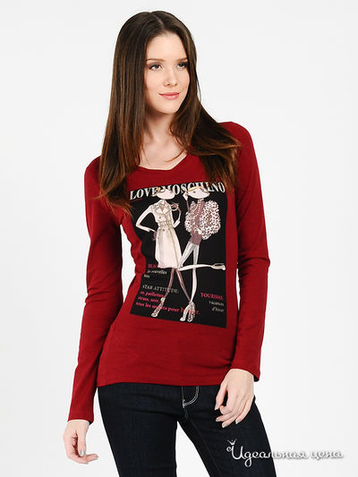 Лонгслив Love Moschino, цвет цвет бордовый