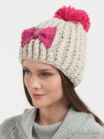 Шапка Star Rise, цвет цвет бежевый / малиновый