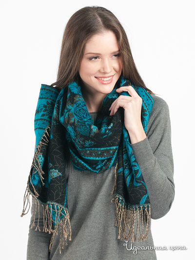 Палантин Star Rise, цвет цвет морской волны / черный