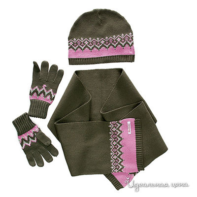 Комплект: шапка, шарф и перчатки для девочки