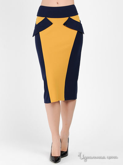 Юбка Adzhedo, цвет цвет темно-синий / горчичный