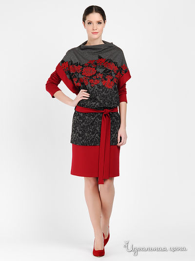 Джемпер Adzhedo, цвет цвет серый / вишневый