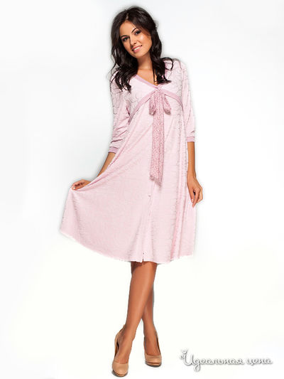 Платье-халат Pikanto женское, цвет розовый, хлопок, малый