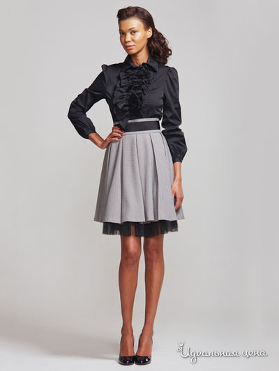 Юбка ODRI, цвет цвет черный / принт клетка