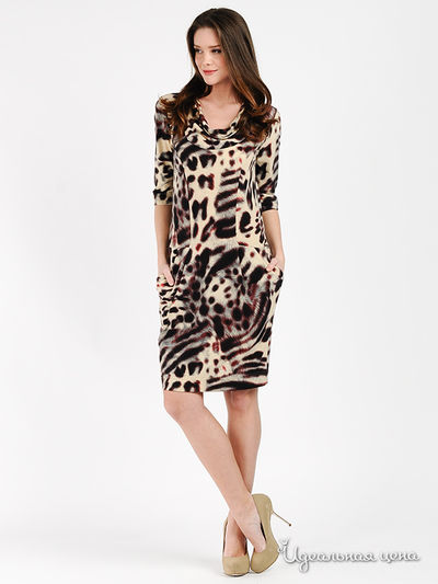 Платье MadamT, цвет цвет бежевый / вишневый