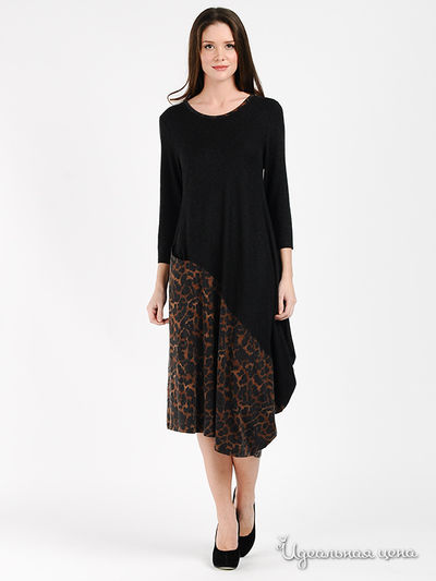 Платье MadamT, цвет цвет темно-серый меланж / коричневый