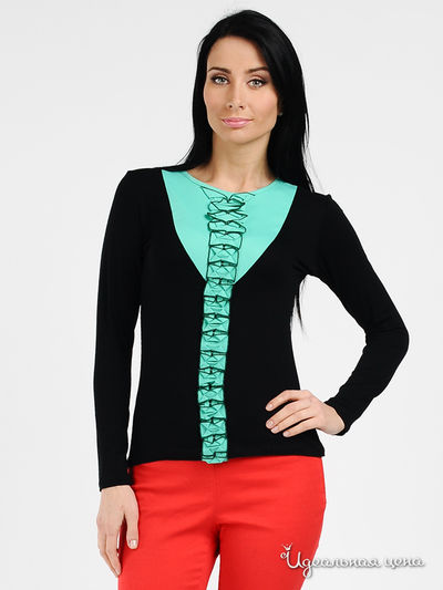 Блуза Mirella Sole, цвет цвет черный / мятный