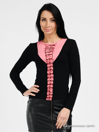 Блуза Mirella Sole, цвет цвет черный / коралловый