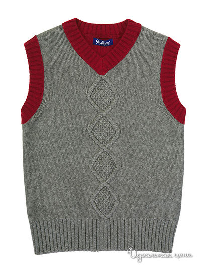 Жилет Gulliver, цвет цвет дымчатый / брусничный