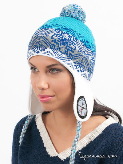 Шапка Marhatter, цвет цвет белый / бирюзовый