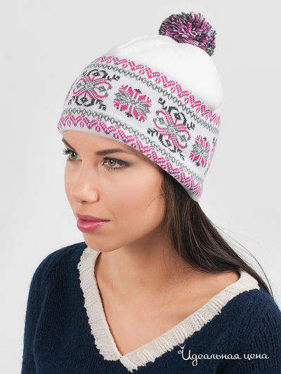 Шапка Marhatter, цвет цвет белый / фуксия