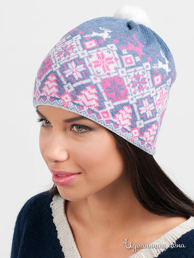 Шапка Marhatter, цвет цвет васильковый / розовый