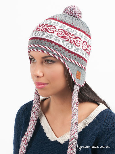 Шапка Marhatter, цвет цвет дымчатый / белый / бордовый