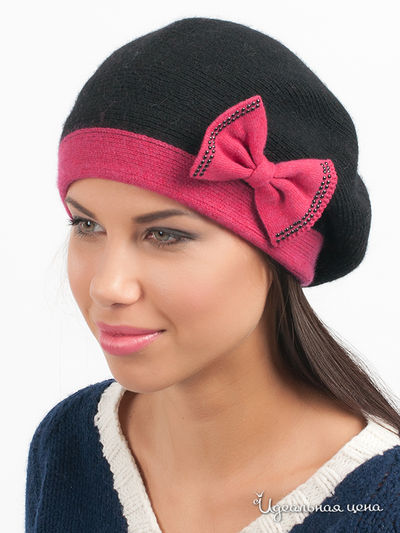 Берет Marhatter, цвет цвет малиновый / черный