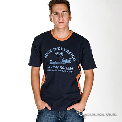 Футболка Pepe Jeans, цвет цвет темно-синий / оранжевый
