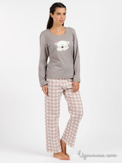 Пижама Muzzy, цвет цвет серо-бежевый / розовый