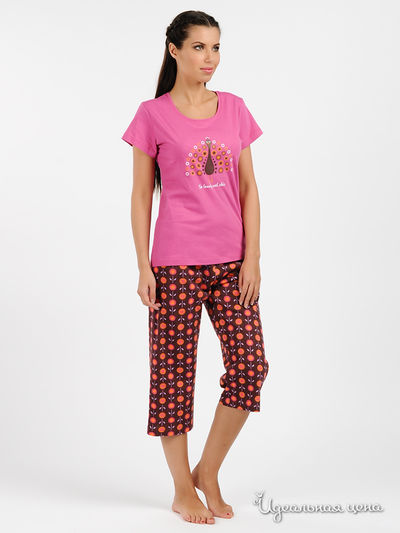 Пижама Muzzy, цвет цвет малиновый / коричневый