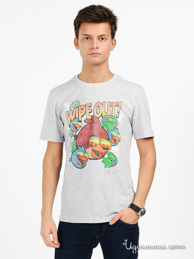 Футболка Angry Birds, цвет цвет серый меланж