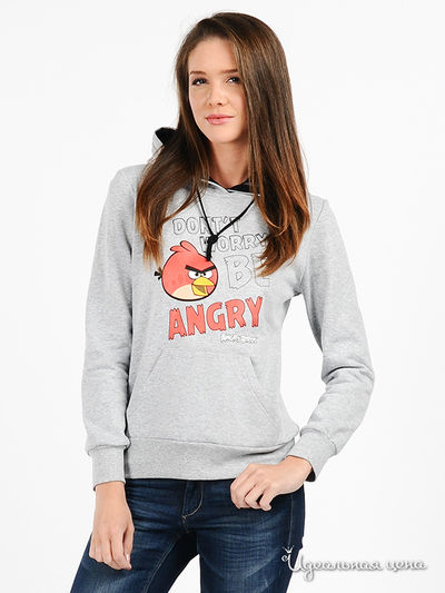 Свитшот Angry Birds, цвет цвет серый меланж