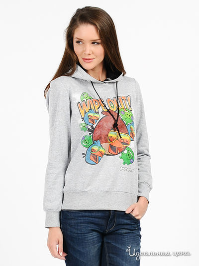 Свитшот Angry Birds, цвет цвет серый меланж