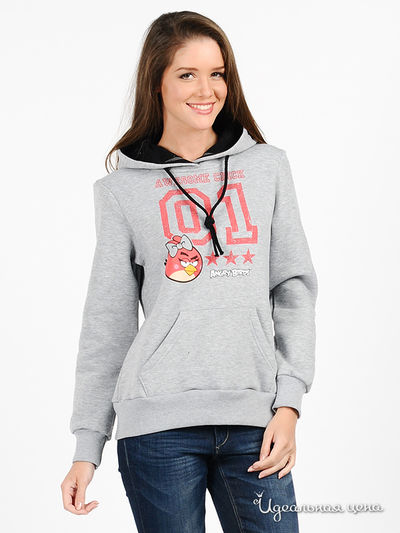 Свитшот Angry Birds, цвет цвет серый меланж