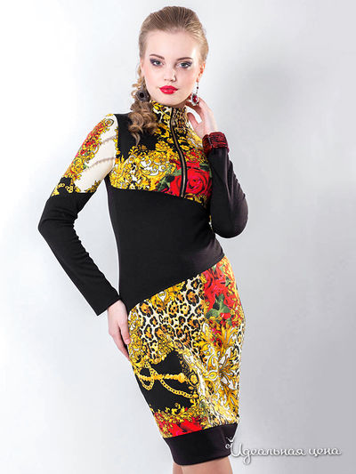 Платье Wisell, цвет цвет черный / желтый