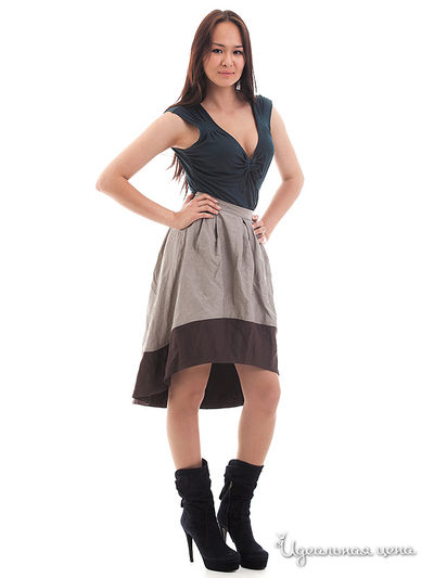 Юбка АСА, цвет цвет бежевый / шоколадный