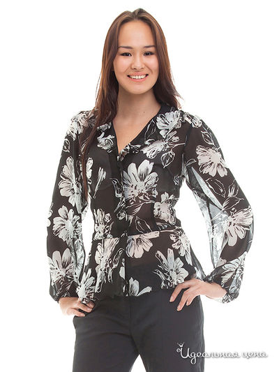 Блуза АСА, цвет цвет черный / белый