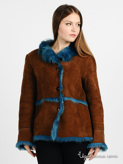 Дубленка Pelz Losche, цвет цвет коньячный / синий