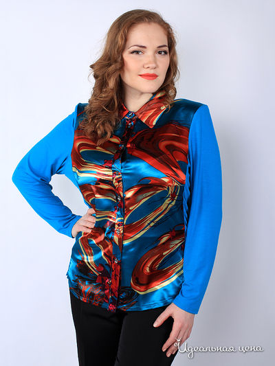 Блуза Leshar, цвет цвет бирюзовый / красный