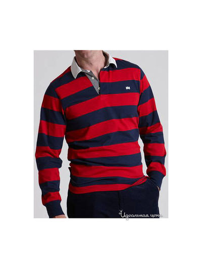 Рубашка поло Savile Row мужская, цвет красный / темно-синий