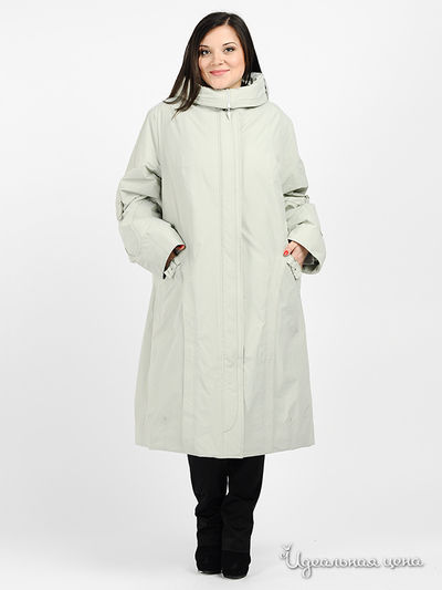 Пальто KARMELSTYLE, цвет цвет серо-зеленый