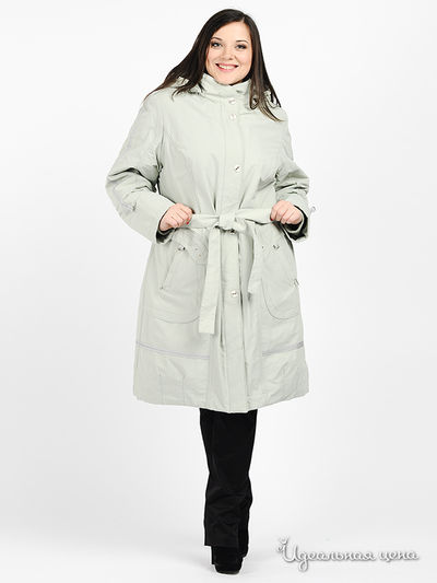 Пальто KARMELSTYLE, цвет цвет серо-зеленый