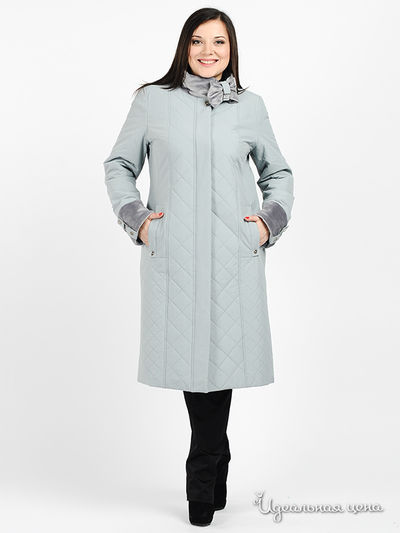 Пальто KARMELSTYLE, цвет цвет серо-голубой